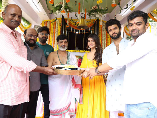 VD n Sreeleela At Pooja Ceremony